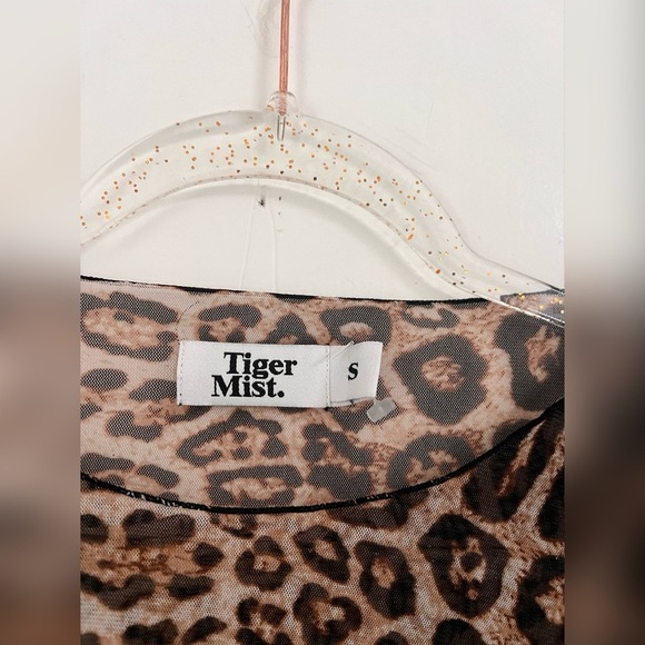 Tiger Mist Aarya Sheer Leopard Print Long Sleeve Body-Con Dress Size S Like New - Picture 4 of 5